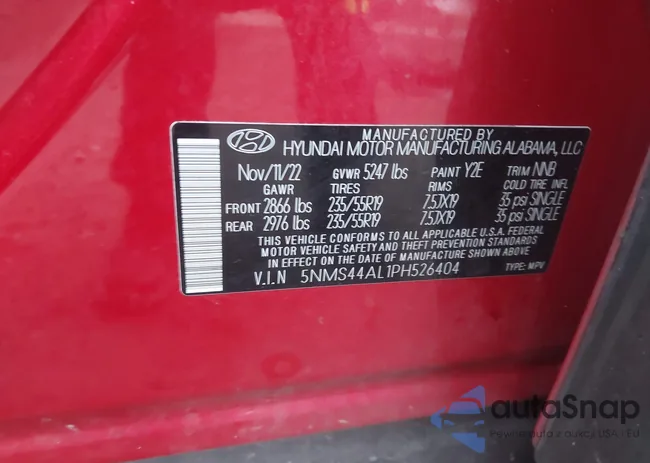 5NMS44AL1PH526404: 44069586