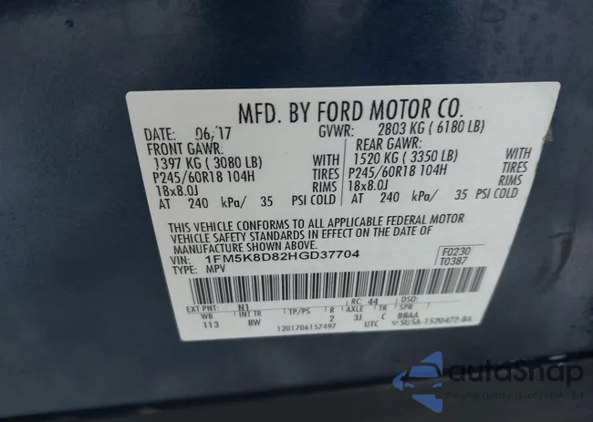 1FM5K8D82HGD37704: 44070703