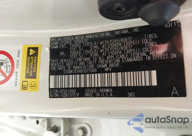 5TDBK3EHXBS075968: 44070733