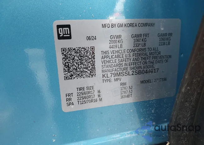 KL79MSSL2SB044617: 44070831