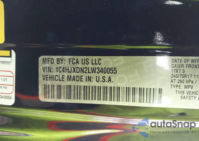 1C4HJXDN2LW340055: 44070939