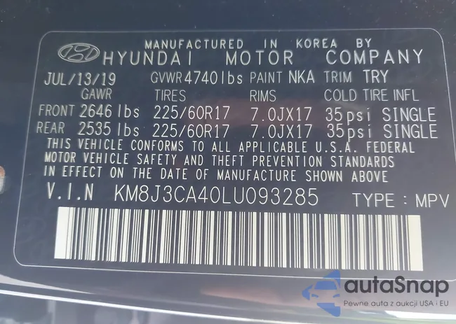 KM8J3CA40LU093285: 44070950