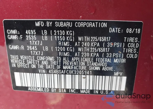 4S4BSAFC0K3205941: 44071058