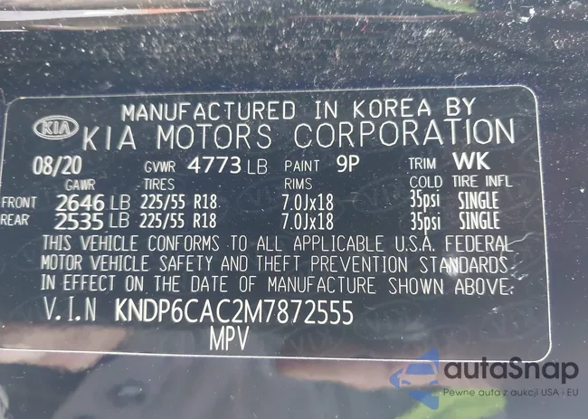 KNDP6CAC2M7872555: 44070226