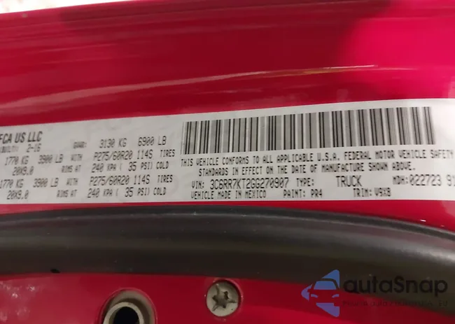 3C6RR7KT2GG270907: 44070236