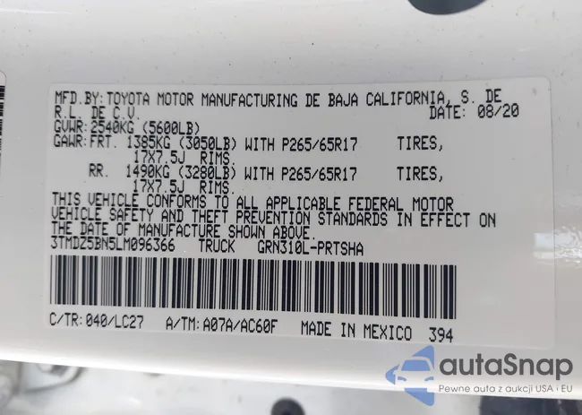 3TMDZ5BN5LM096366: 44070319