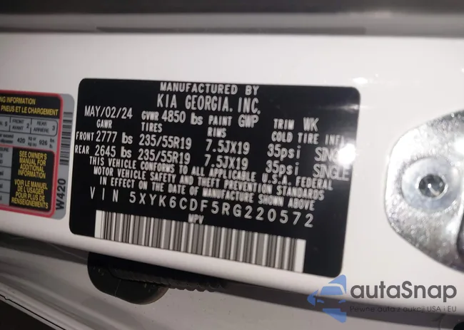 5XYK6CDF5RG220572: 44070321