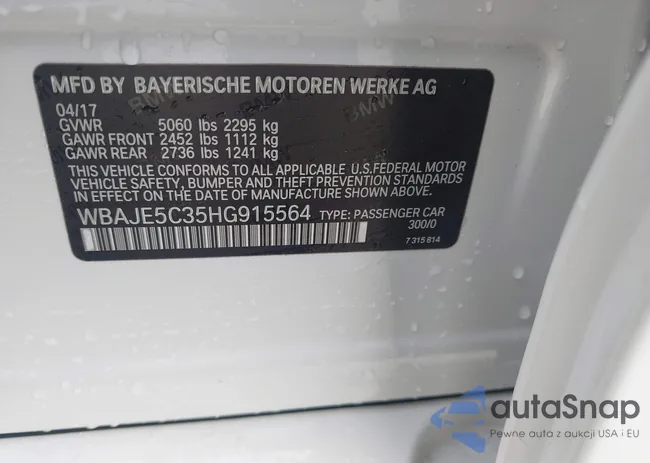 WBAJE5C35HG915564: 44070397