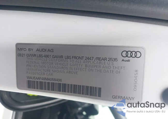 WAUEAAF48MA058406: 44070415