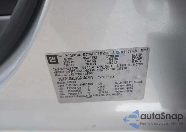 3GTP1MEC7GG102861: 44070423