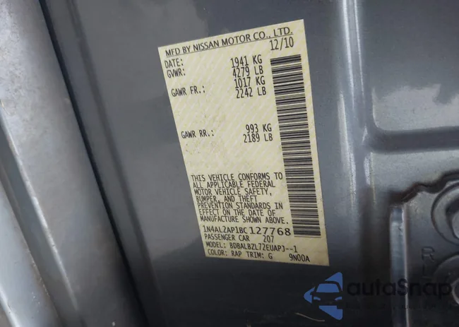 1N4AL2AP1BC127768: 44070478