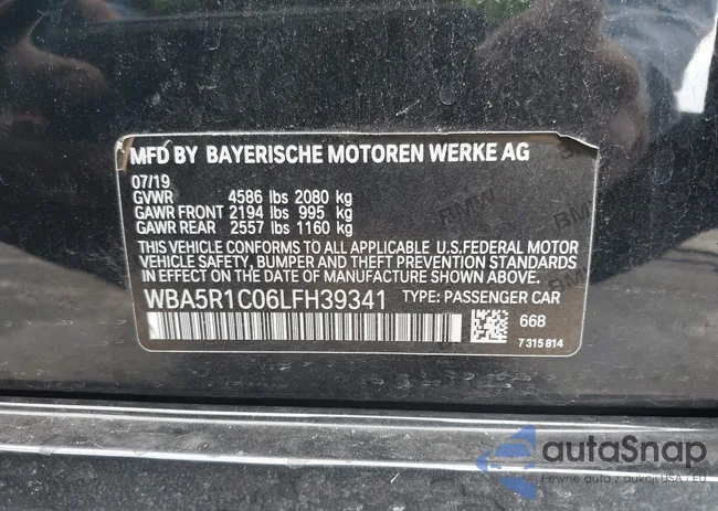 WBA5R1C06LFH39341: 44070504