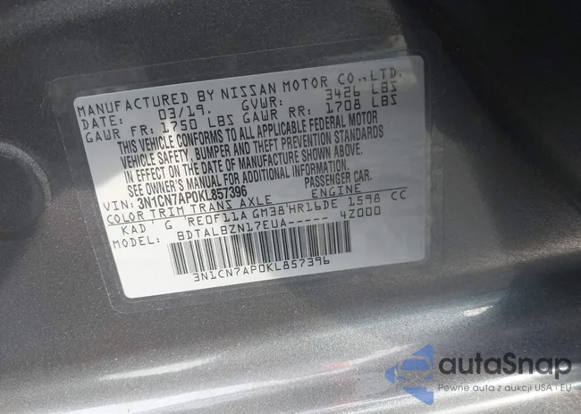 3N1CN7AP0KL857396: 44070571