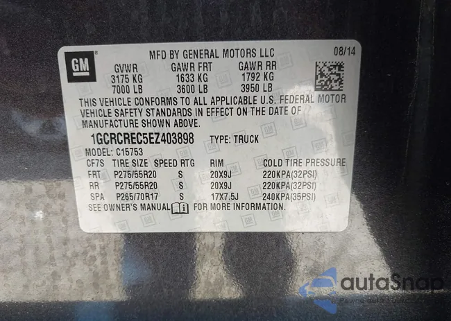 1GCRCREC5EZ403898: 44071663