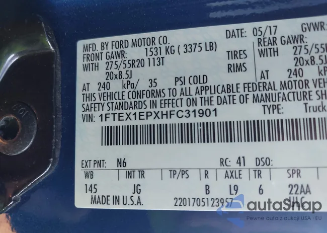 1FTEX1EPXHFC31901: 44071676