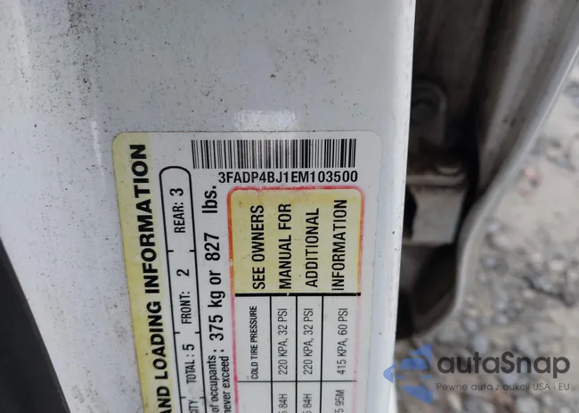 3FADP4BJ1EM103500: 44071720