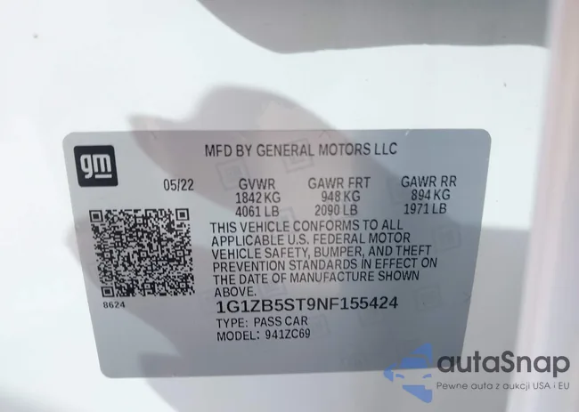 1G1ZB5ST9NF155424: 44071757