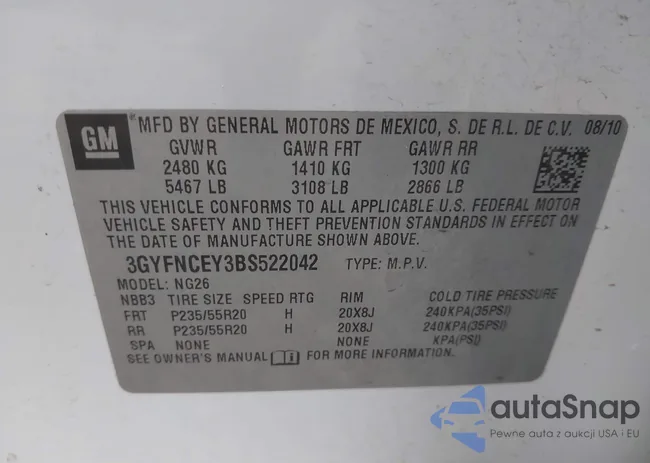 3GYFNCEY3BS522042: 44071821