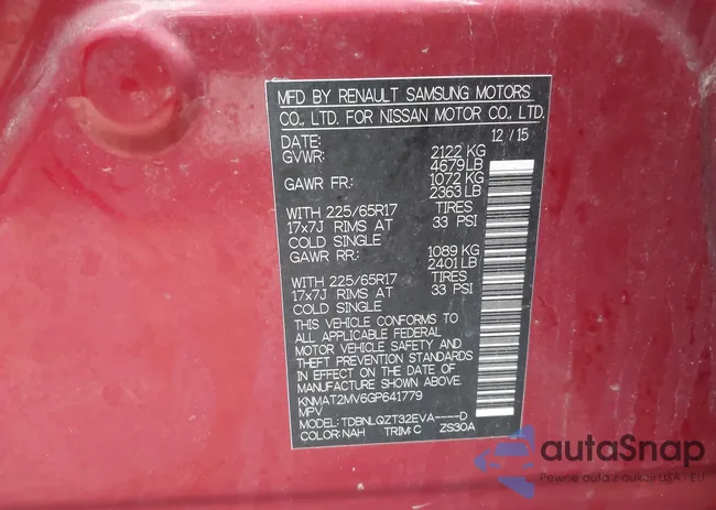 KNMAT2MV6GP641779: 44071833