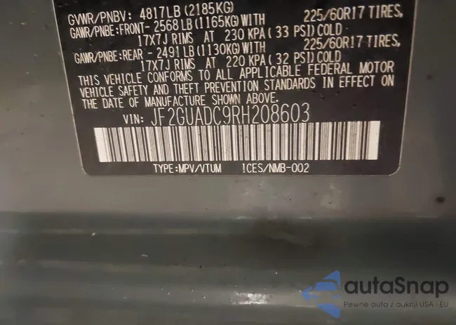 JF2GUADC9RH208603: 44071976