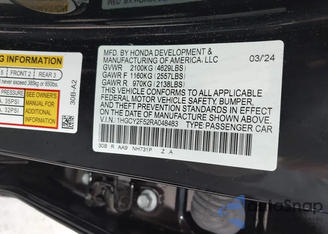 1HGCY2F52RA048483: 44071979