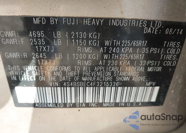 4S4BSBEC4F3215336: 44071978