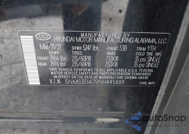 5NMS3DAJ9NH445889: 44071988