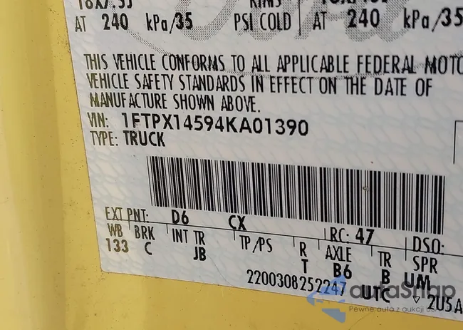 1FTPX14594KA01390: 44072129