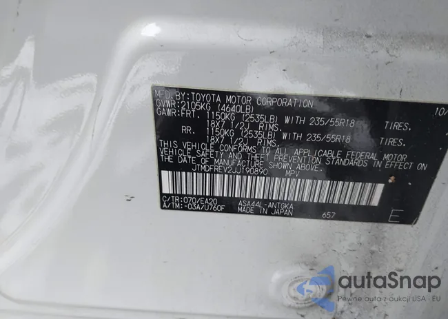 JTMDFREV2JJ190890: 44071448