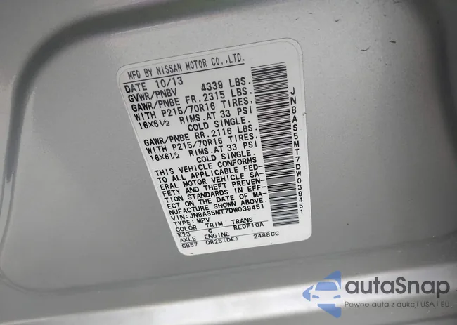 JN8AS5MT7DW039451: 44071497