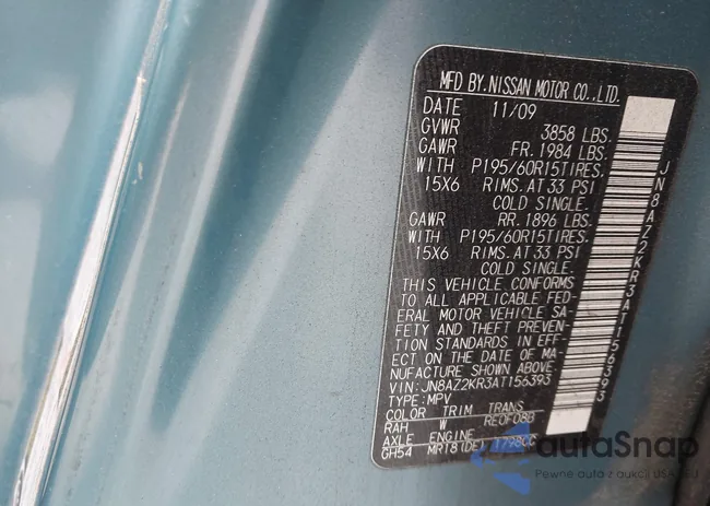 JN8AZ2KR3AT156393: 44072664