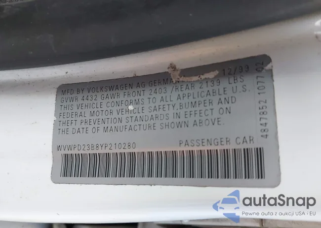 WVWPD23B8YP210280: 44072768