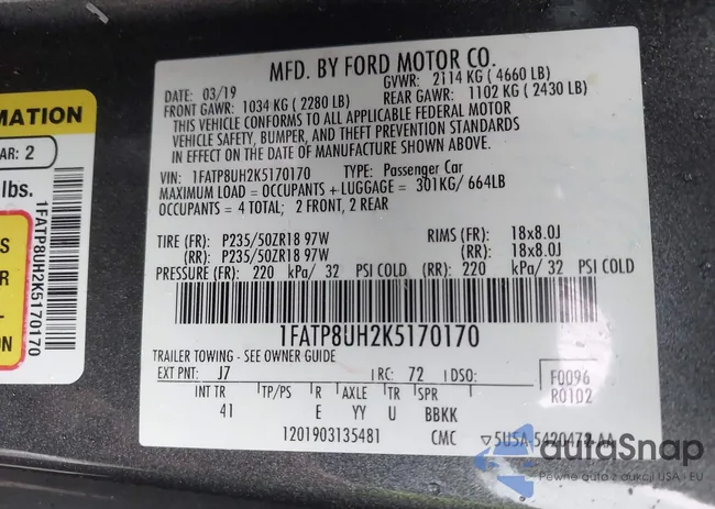 1FATP8UH2K5170170: 44072853