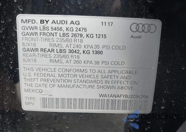 WA1ANAFY6J2094264: 44072966