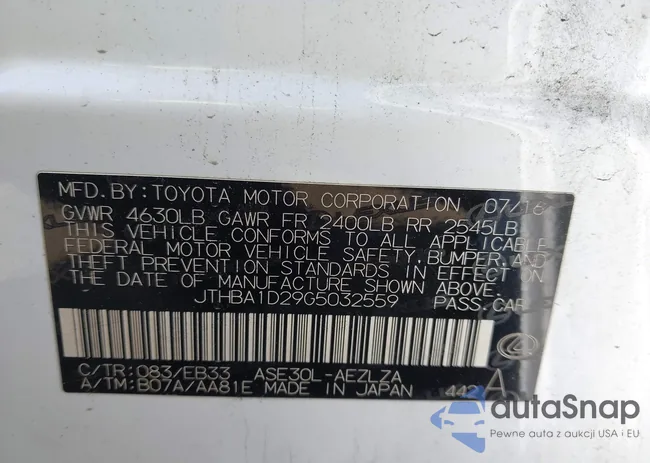 JTHBA1D29G5032559: 44072236