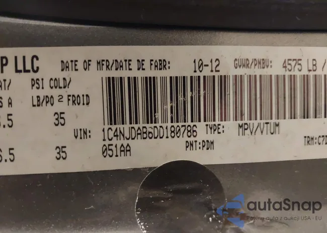 1C4NJDAB6DD180786: 44072358