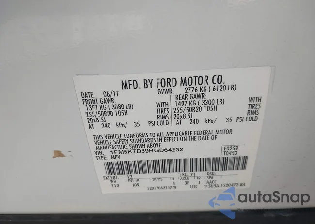 1FM5K7D89HGD64232: 44072500