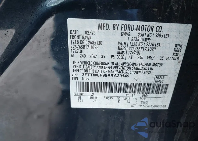 3FTTW8F98PRA20149: 44073612