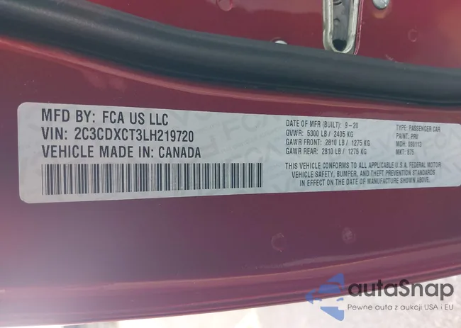 2C3CDXCT3LH219720: 44073634