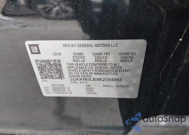 1GKKNULSXKZ194053: 44073690