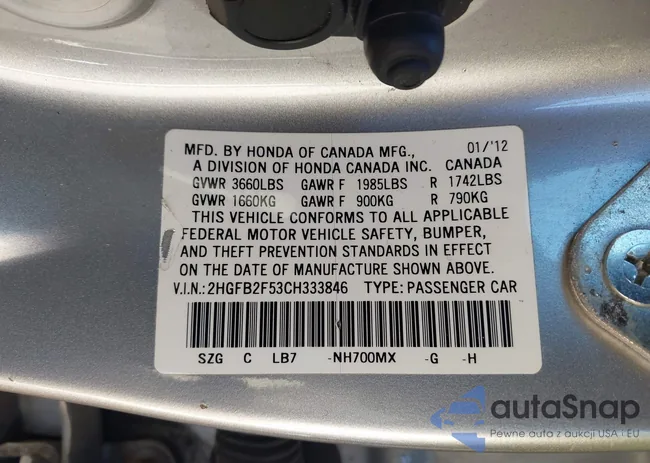 2HGFB2F53CH333846: 44073765