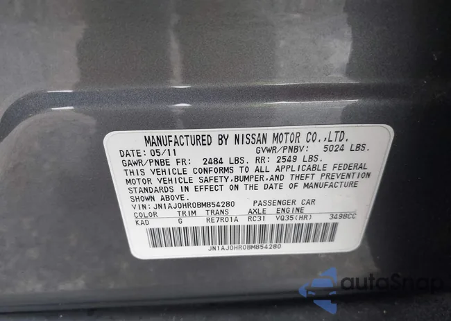 JN1AJ0HR0BM854280: 44074067