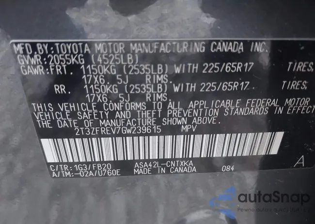 2T3ZFREV7GW239615: 44073424