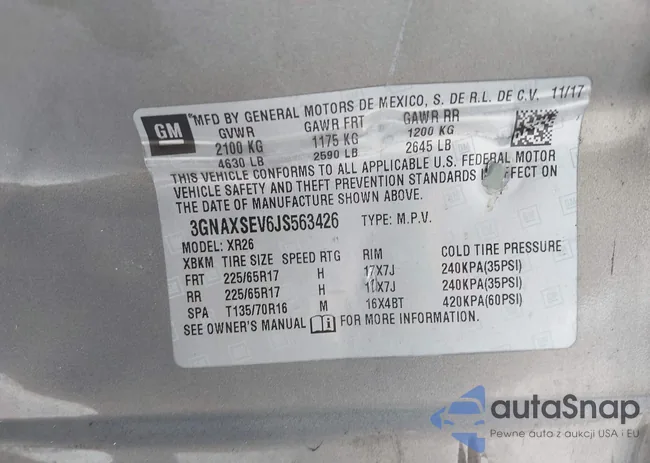 3GNAXSEV6JS563426: 44074708