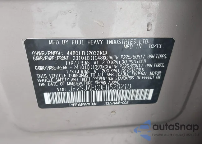 JF2SJAEC0EH520210: 44074944