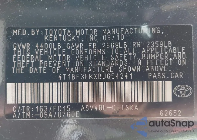 4T1BF3EKXBU654241: 44074972