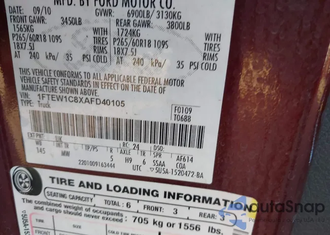 1FTEW1C8XAFD40105: 44075096