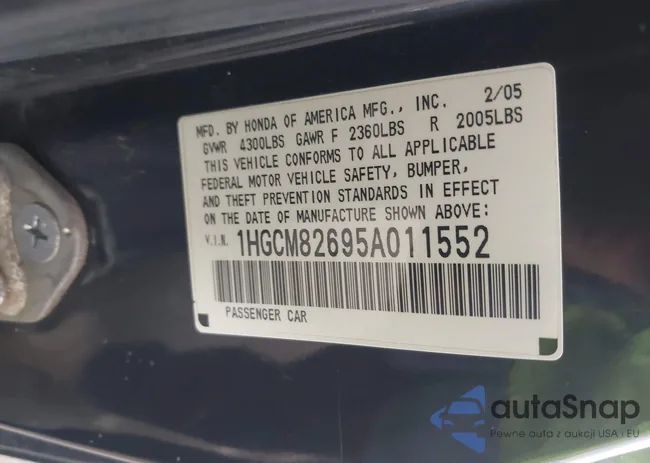 1HGCM82695A011552: 44074257