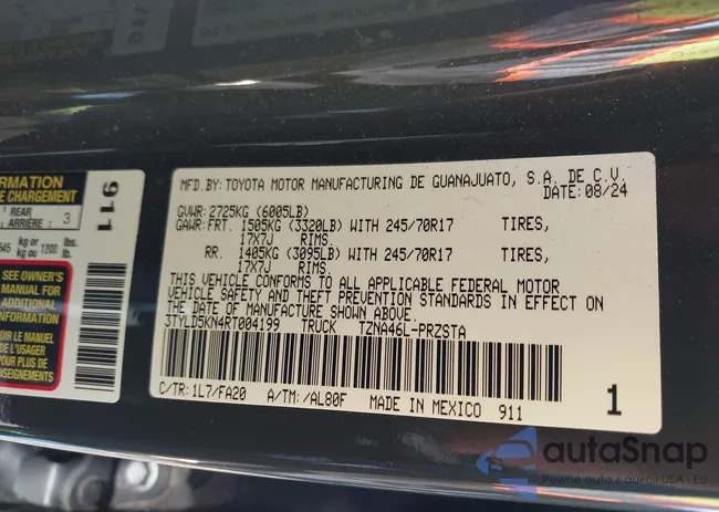 3TYLD5KN4RT004199: 44074350