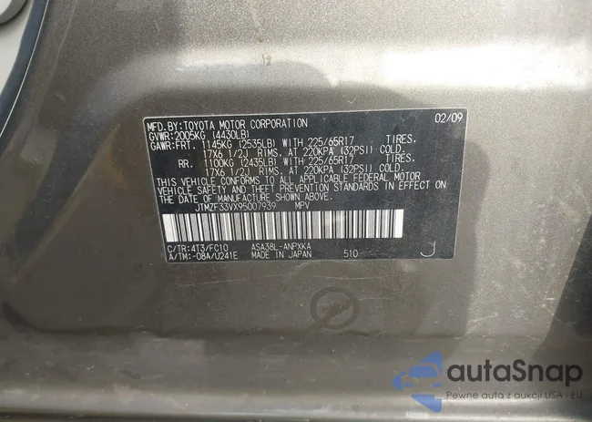 JTMZF33VX95007939: 44074482